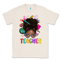 Natural teacher afro messy bun Classic Tee - texasbilliewilder