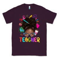 Plum teacher afro messy bun Classic Tee - texasbilliewilder