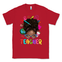 Red teacher afro messy bun Classic Tee - texasbilliewilder