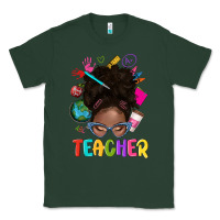 Sports Green teacher afro messy bun Classic Tee - texasbilliewilder