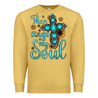 Antique Gold then sings my soul cross Premium Sweatshirt - JahusDesignShop
