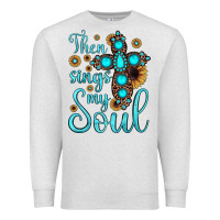 Oatmeal Heather then sings my soul cross Premium Sweatshirt - JahusDesignShop