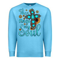 Ocean Blue then sings my soul cross Premium Sweatshirt - JahusDesignShop