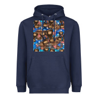 Navy 4th of juky veteran boots seamless pattern Heavyweight Hoodie - HRA Design Shop