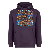 Plum 4th of juky veteran boots seamless pattern Heavyweight Hoodie - HRA Design Shop
