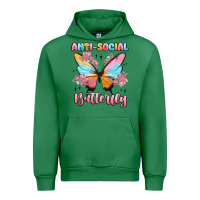 Emerald anti social butterfly Urban Hoodie - MaliasSmallBusiness