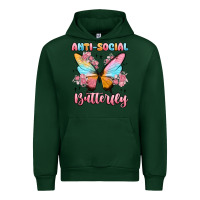 Forest Green anti social butterfly Urban Hoodie - MaliasSmallBusiness