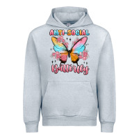Heather Grey anti social butterfly Urban Hoodie - MaliasSmallBusiness