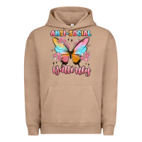 Pigment Burro anti social butterfly Urban Hoodie - MaliasSmallBusiness