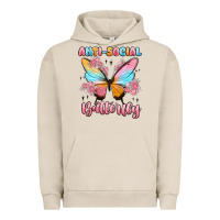 Pigment French Oak anti social butterfly Urban Hoodie - MaliasSmallBusiness