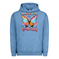 Pigment Pebble Blue anti social butterfly Urban Hoodie - MaliasSmallBusiness