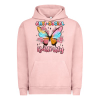 Pigment Salmon anti social butterfly Urban Hoodie - MaliasSmallBusiness