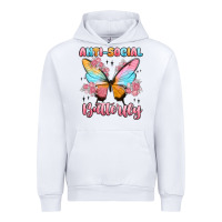 White anti social butterfly Urban Hoodie - MaliasSmallBusiness