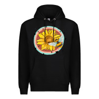 Black bee and sunflower Premium Hoodie - MaliasSmallBusiness