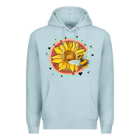 Blue Mist bee and sunflower Premium Hoodie - MaliasSmallBusiness