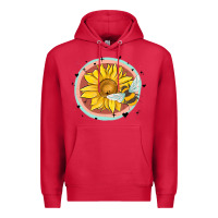 Cardinal bee and sunflower Premium Hoodie - MaliasSmallBusiness