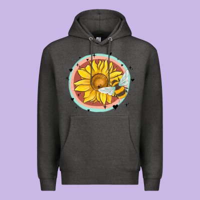 Bee And Sunflower Premium Hoodie Designed By Maliassmallbusiness