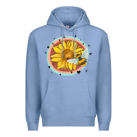 Colony Blue bee and sunflower Premium Hoodie - MaliasSmallBusiness