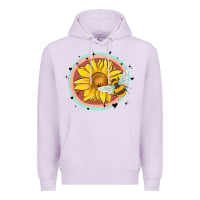 Lilac bee and sunflower Premium Hoodie - MaliasSmallBusiness
