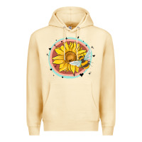 Pina Colada bee and sunflower Premium Hoodie - MaliasSmallBusiness