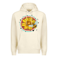 Sandshell bee and sunflower Premium Hoodie - MaliasSmallBusiness
