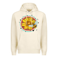 Tofu bee and sunflower Premium Hoodie - MaliasSmallBusiness