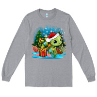 Heather Grey christmas turtle Long Sleeve Tee - Zillion Design Studio