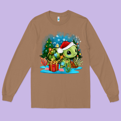 Christmas Turtle Long Sleeve Tee Designed By Zillion Design Studio