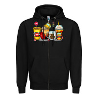 Black bus driver coffee cups Zipper Hoodie - Zillion Design Studio