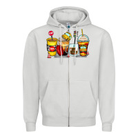 Dove Grey bus driver coffee cups Zipper Hoodie - Zillion Design Studio