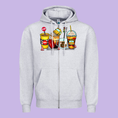 Bus Driver Coffee Cups Zipper Hoodie Designed By Zillion Design Studio