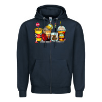 Navy bus driver coffee cups Zipper Hoodie - Zillion Design Studio