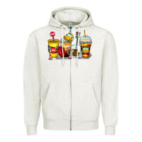 Oatmeal Heather bus driver coffee cups Zipper Hoodie - Zillion Design Studio
