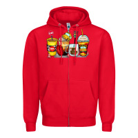 Red bus driver coffee cups Zipper Hoodie - Zillion Design Studio