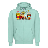 Seafoam bus driver coffee cups Zipper Hoodie - Zillion Design Studio