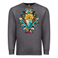 Charcoal Heather cowhide leopard bull skull aztec Premium Sweatshirt - JahusDesignShop