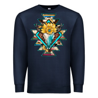 Navy cowhide leopard bull skull aztec Premium Sweatshirt - JahusDesignShop