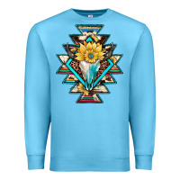 Ocean Blue cowhide leopard bull skull aztec Premium Sweatshirt - JahusDesignShop