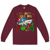 Burgundy merry cruisemas 2024 Long Sleeve Tee - AdoDesignShop