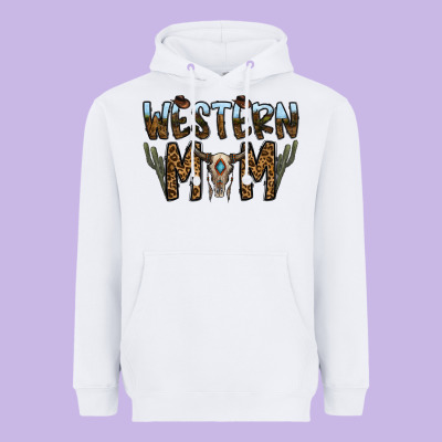 Western Mom Heavyweight Hoodie Designed By Cowhidedigitalart