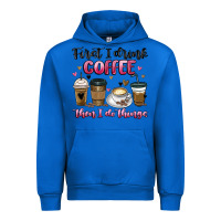 Cobalt first i drink coffee then i do things Urban Hoodie - MaliasSmallBusiness