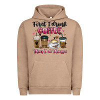 Pigment Burro first i drink coffee then i do things Urban Hoodie - MaliasSmallBusiness