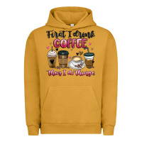 Pigment Peanut Butter first i drink coffee then i do things Urban Hoodie - MaliasSmallBusiness