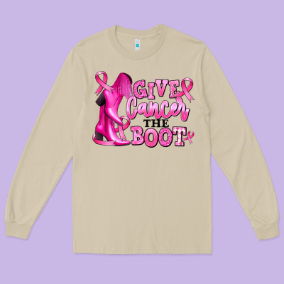 Long Sleeve Tee give cancer the boot