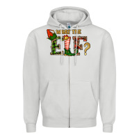 Dove Grey whar the elf  christmas Zipper Hoodie - RanaPortraitStore