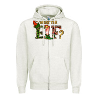 Oatmeal Heather whar the elf  christmas Zipper Hoodie - RanaPortraitStore