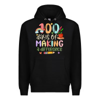 Black 100 days of making a difference Premium Hoodie - MaliasSmallBusiness