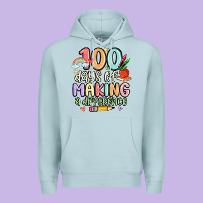 100 Days Of Making A Difference Premium Hoodie Designed By Maliassmallbusiness