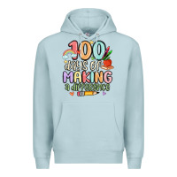 Blue Mist 100 days of making a difference Premium Hoodie - MaliasSmallBusiness