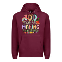 Burgundy 100 days of making a difference Premium Hoodie - MaliasSmallBusiness
